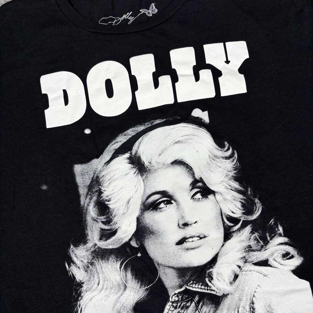 Dolly‎ Parton Shirt Mens XL Black Graphic Country Music Western Concert Tee EUC